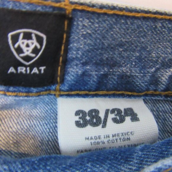 Ariat Heritage Relaxed Boot Cut Blue Jeans Denim Men's 38 X 34 Work Outdoor - Picture 6 of 9